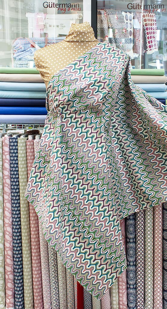 Ткань Gütermann Marrakesch (зиг-заг зеленый с розовым) - №2