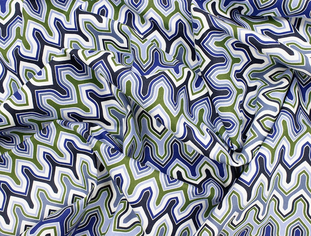 Ткань Gütermann Marrakesch (зиг-заг синий с зеленым) - №1