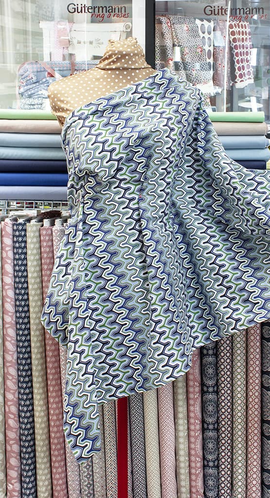 Ткань Gütermann Marrakesch (зиг-заг синий с зеленым) - №2