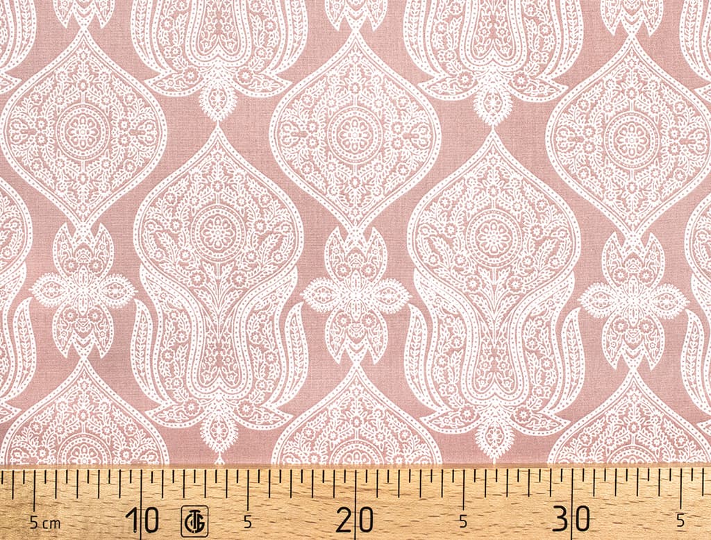 Ткань Gütermann Marrakesch (дымчато-розовый/белый восточный орнамент)