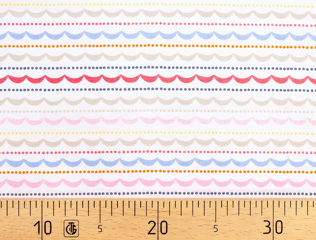 Ткань Gütermann Circus (розовый/разноцветные гирлянды на белом)