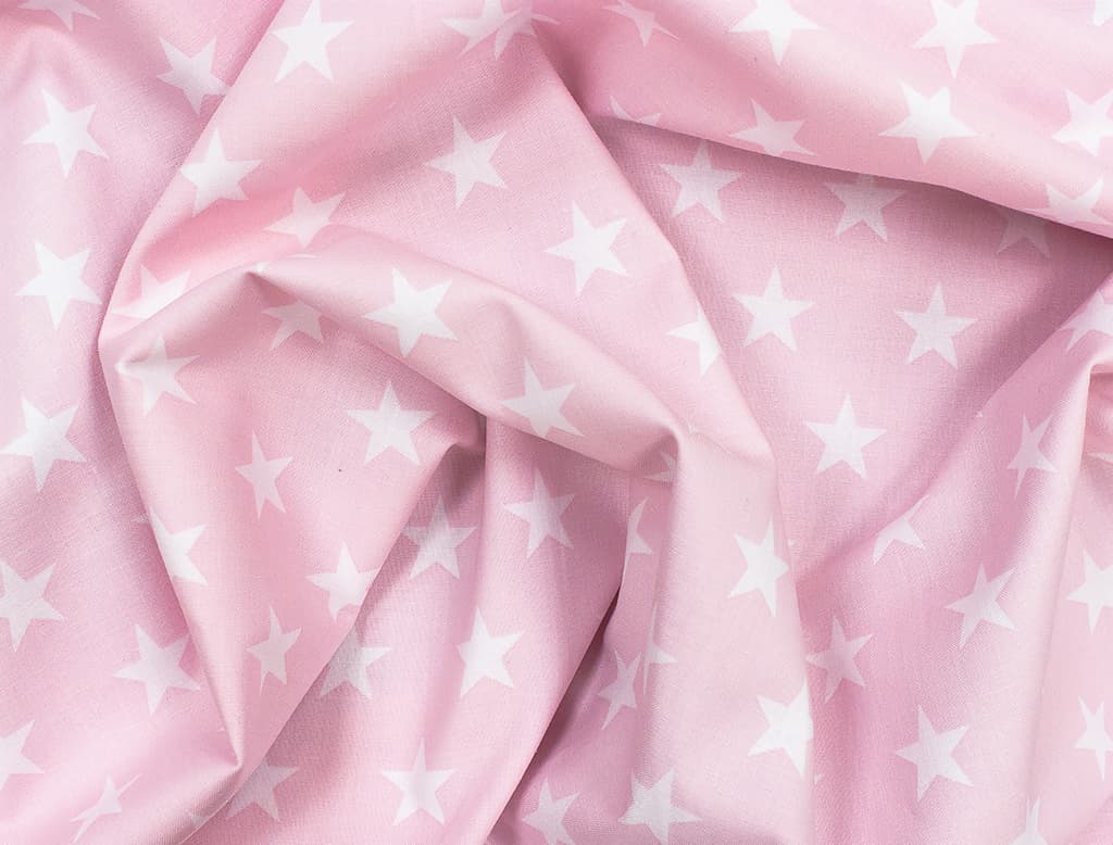 Ткань Gütermann Circus (белые звезды на розовом) - №1