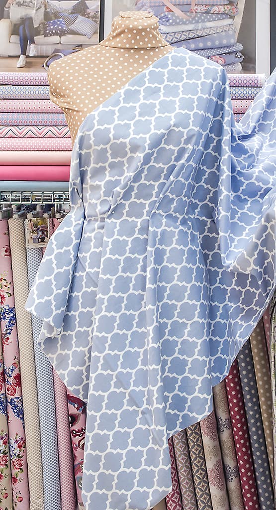 Ткань Gütermann Portofino (голубой/крупный белый узор) - №2