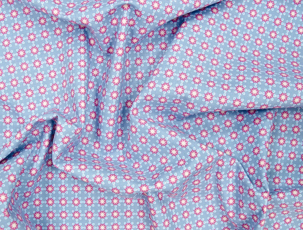 Ткань Gütermann Portofino (голубой в мелкий цветочек) - №1