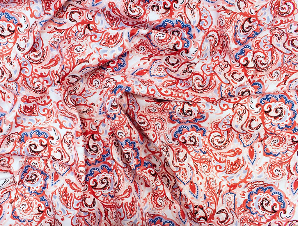 Ткань Gütermann Unique (морская пена в красном) - №1