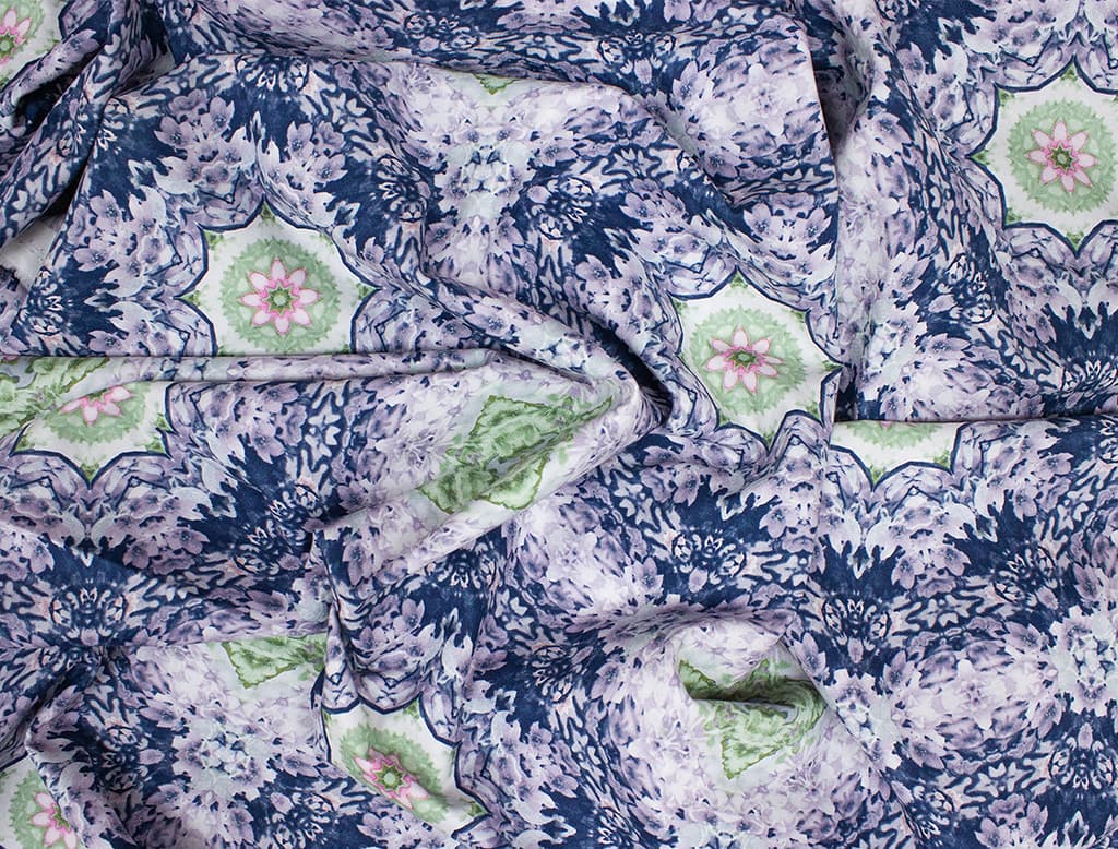 Ткань Gütermann Light Breeze (крупный сине-фиолетовый калейдоскоп) - №1