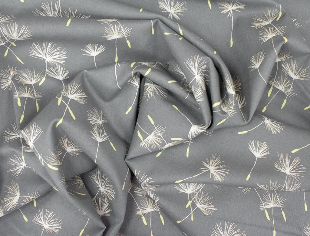 Ткань Gütermann Natural Beauty (одуванчики на сером) - №1
