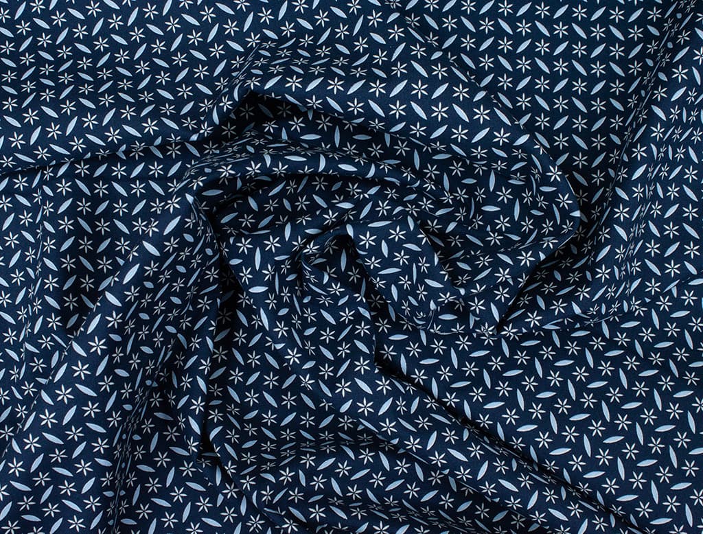 Ткань Gütermann Natural Beauty (мелкий бело-голубой узор на темно-синем) - №1