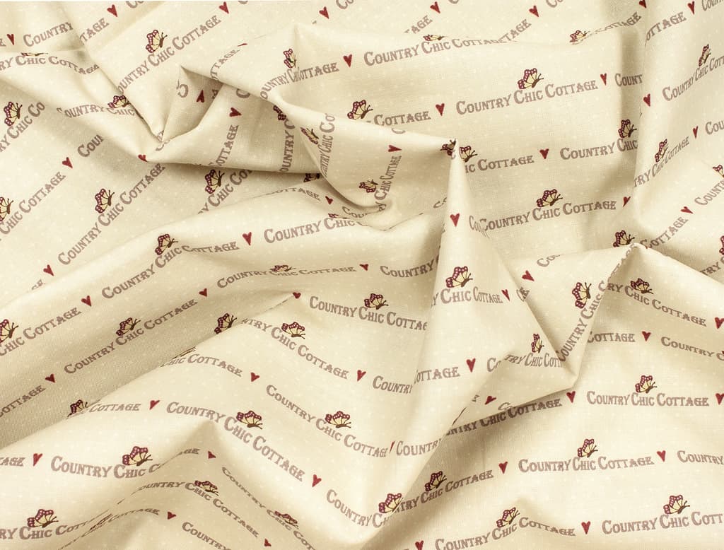 Ткань Gütermann Country Chic Cottage (бежевый с текстом) - №1