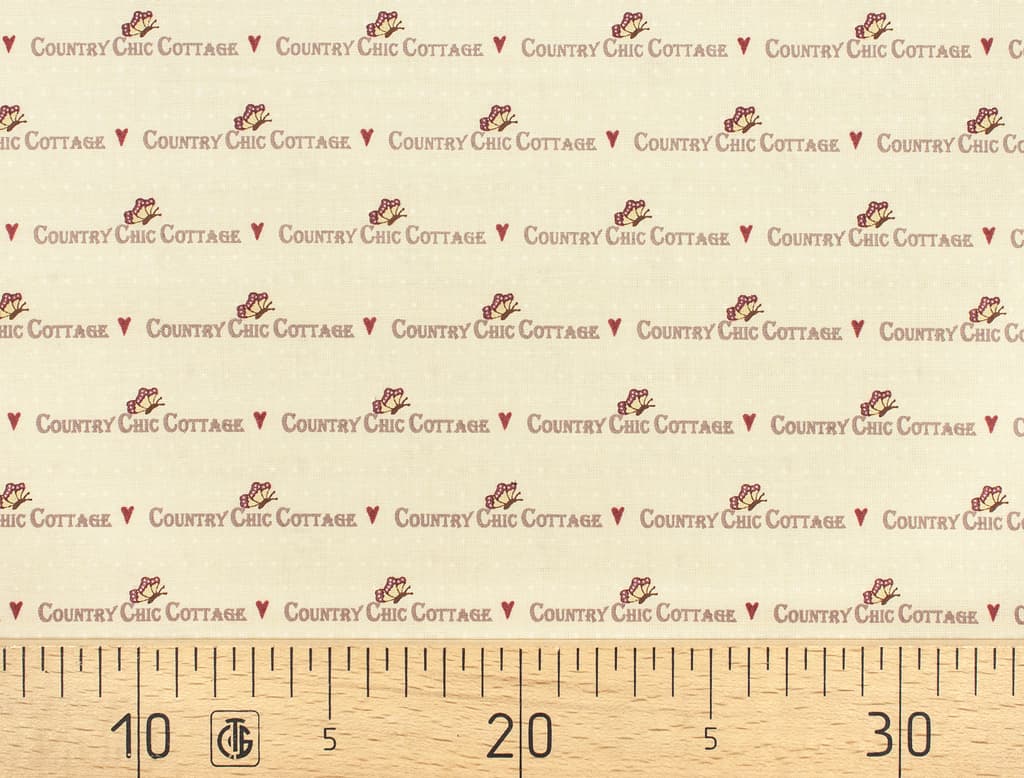 Ткань Gütermann Country Chic Cottage (бежевый с текстом)