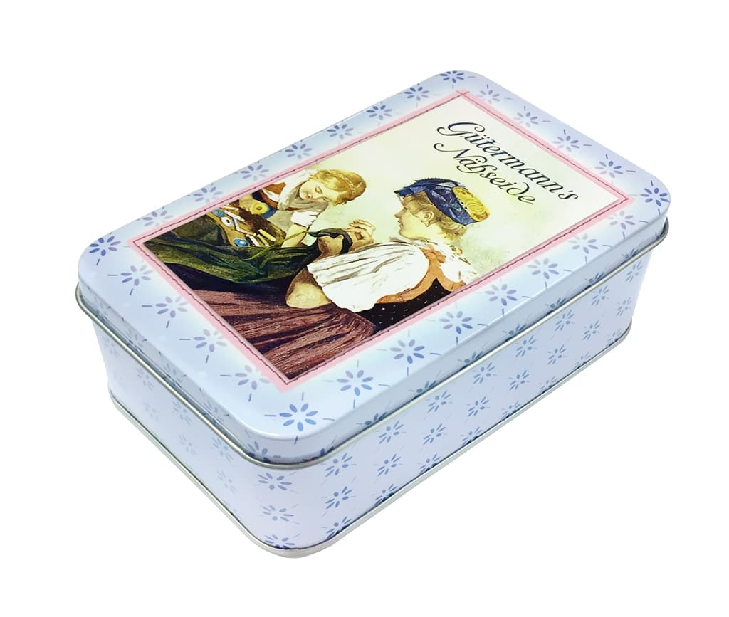 Металлическая коробка Gütermann, серия Nostalgic, голубая, 14х8,7х5,5см