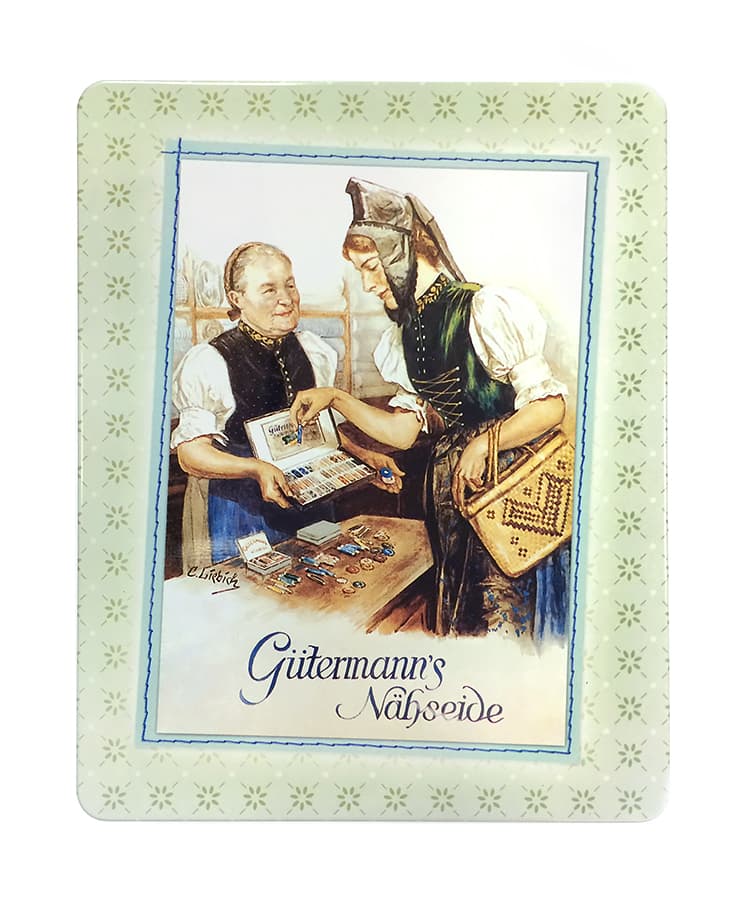 Металлическая коробка Gütermann, серия Nostalgic, салатовая, 24х19х8см - №1