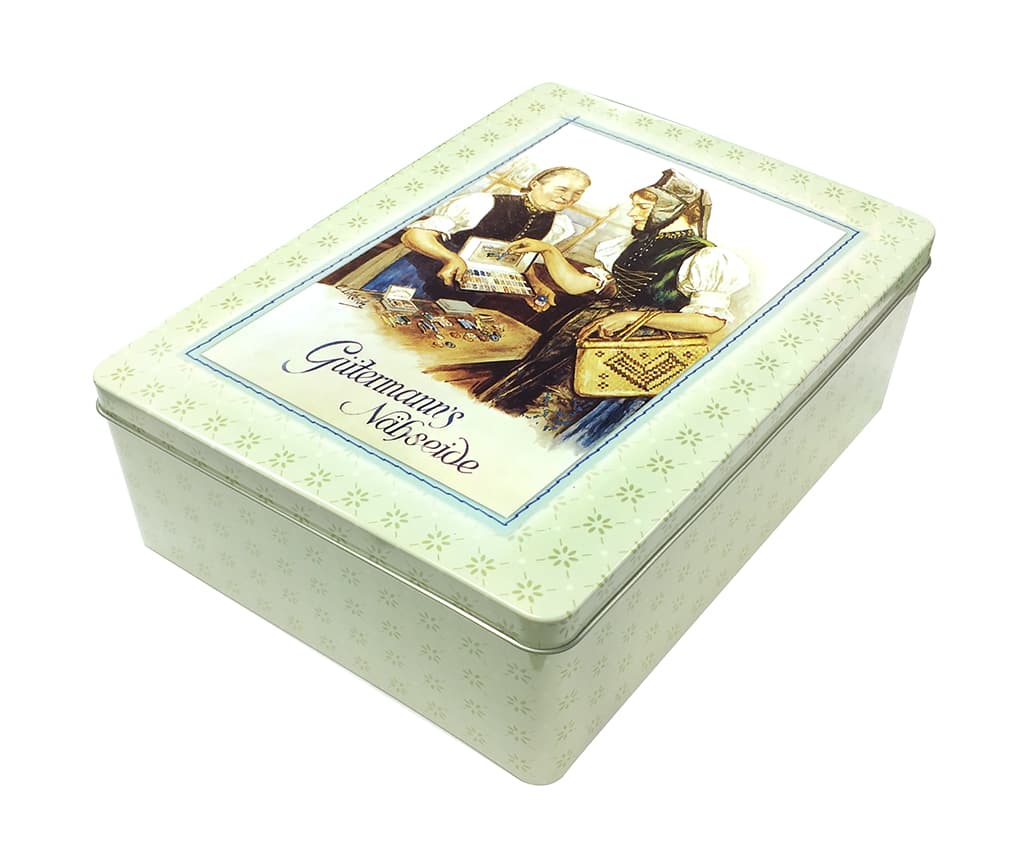 Металлическая коробка Gütermann, серия Nostalgic, салатовая, 24х19х8см