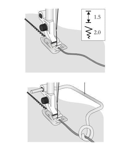 Лапка для пришивания тонкого шнура или пряжи - №1