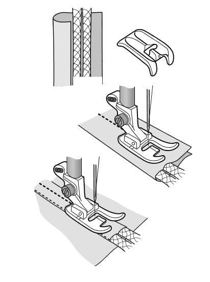 Лапка для вшивания двойного шнура - №1