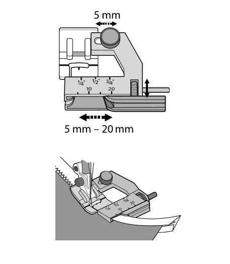 Регулируемая лапка для косой бейки 5-20мм - №1