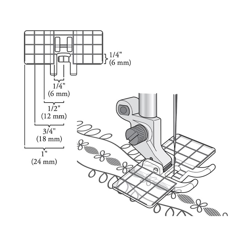 Лапка для декоративных строчек с мультинаправителем - №1