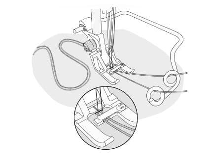 Лапка с направителем для нашивания 2-х шнуров - №1