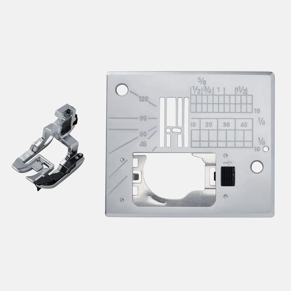 Игольная пластина для прямой строчки и лапка ACUFEED для отстрочки по краю для Janome 6600