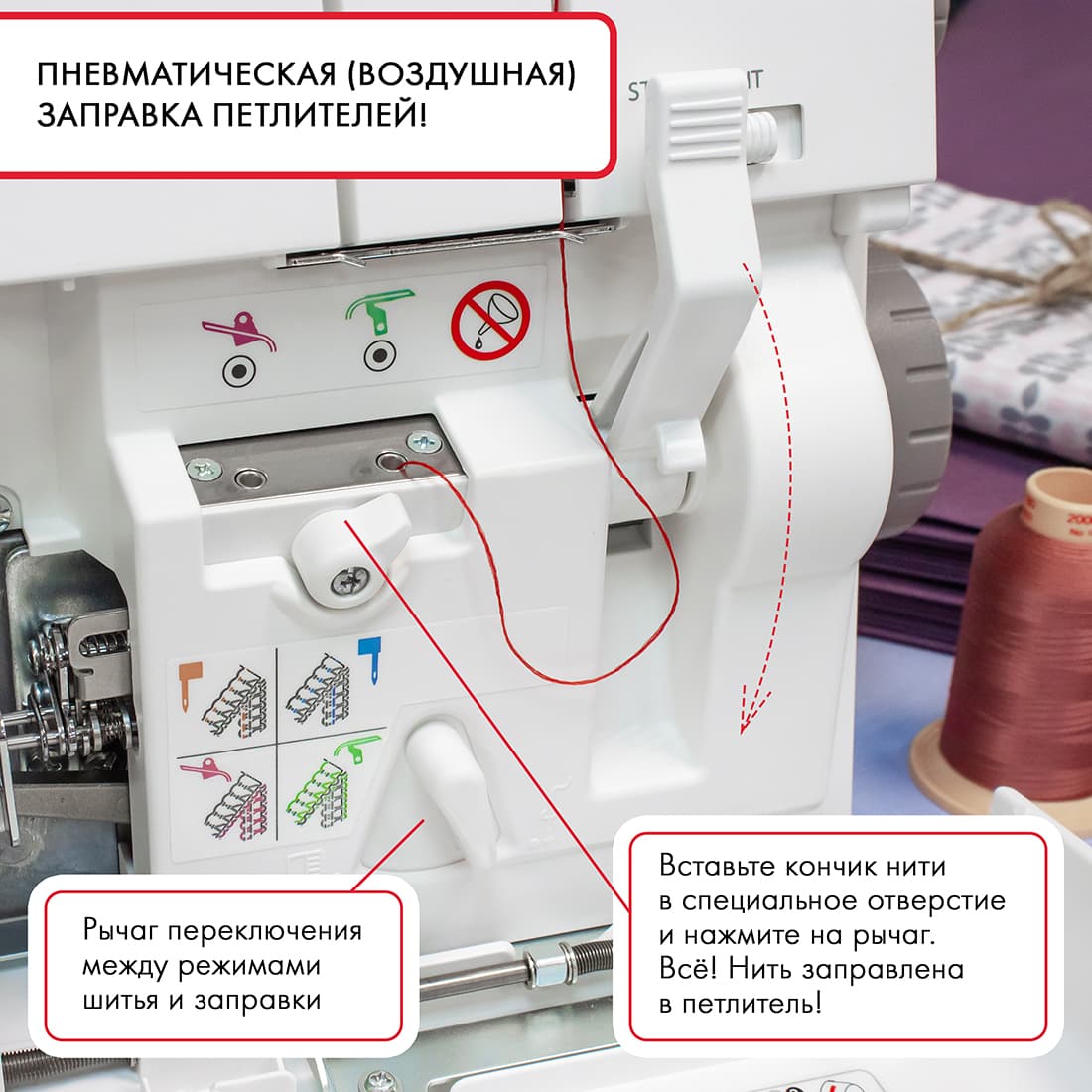 4-x (3, 2-x) - ниточный оверлок с пневматической заправкой Janome AirThread 2000D Professional - №3