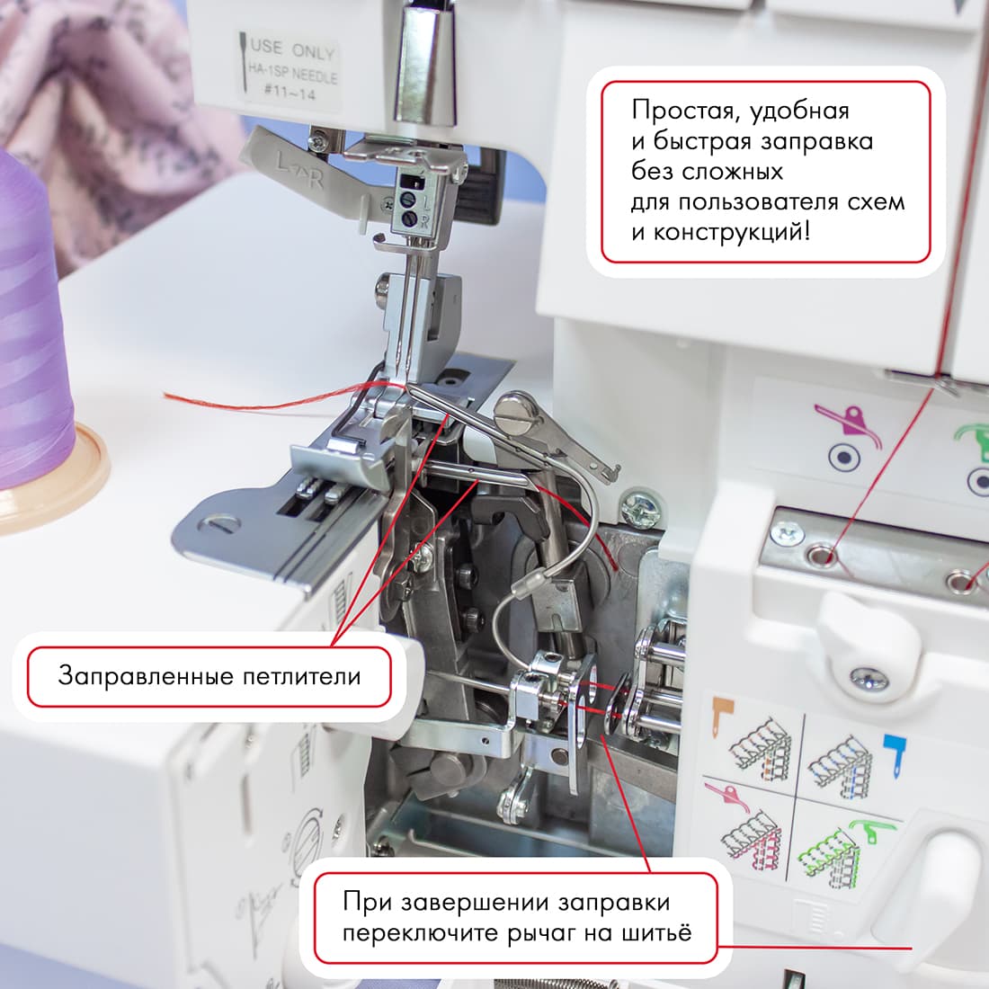 4-x (3, 2-x) - ниточный оверлок с пневматической заправкой Janome AirThread 2000D Professional - №4