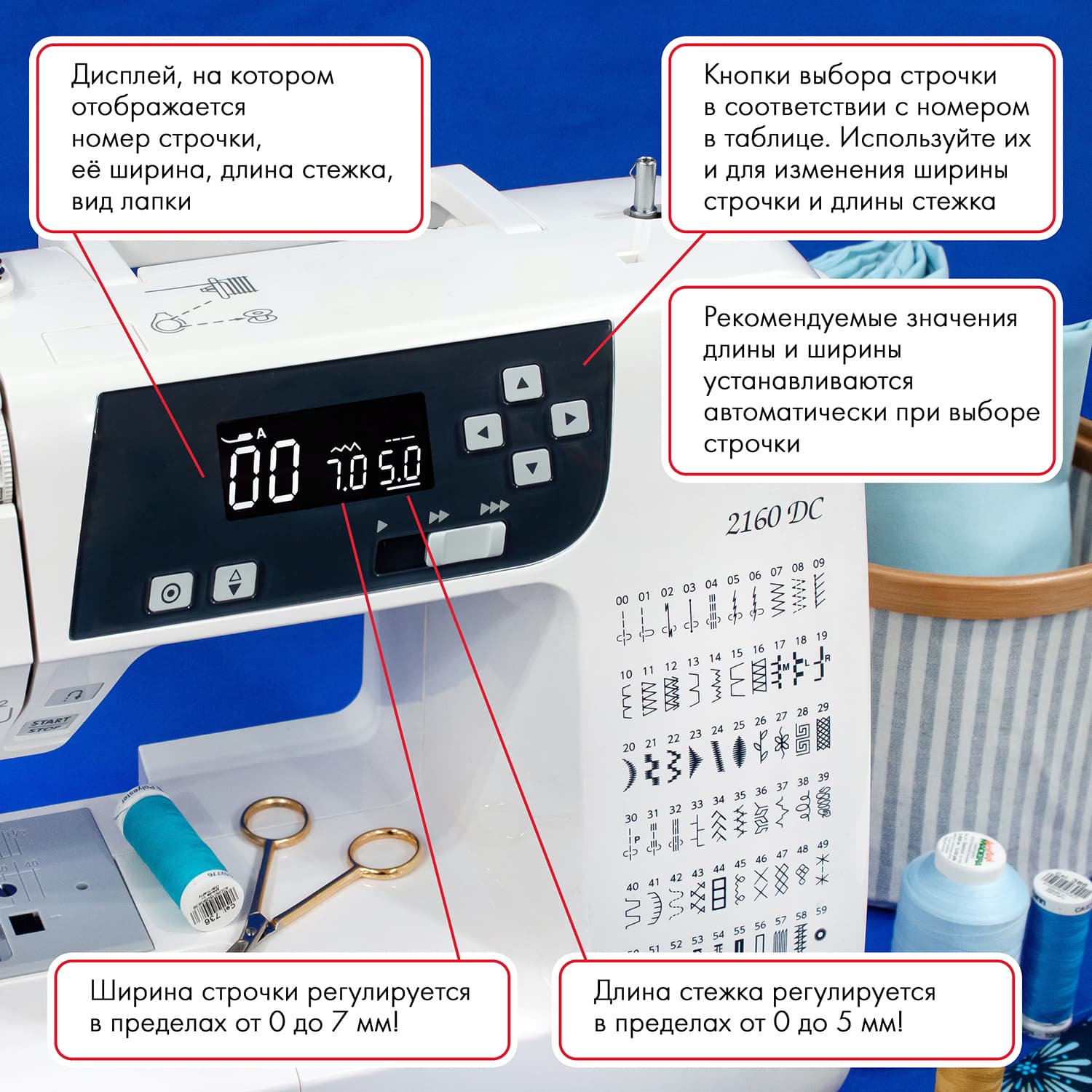 Швейная машина с микропроцессорным управлением Janome 2160 DC - №3