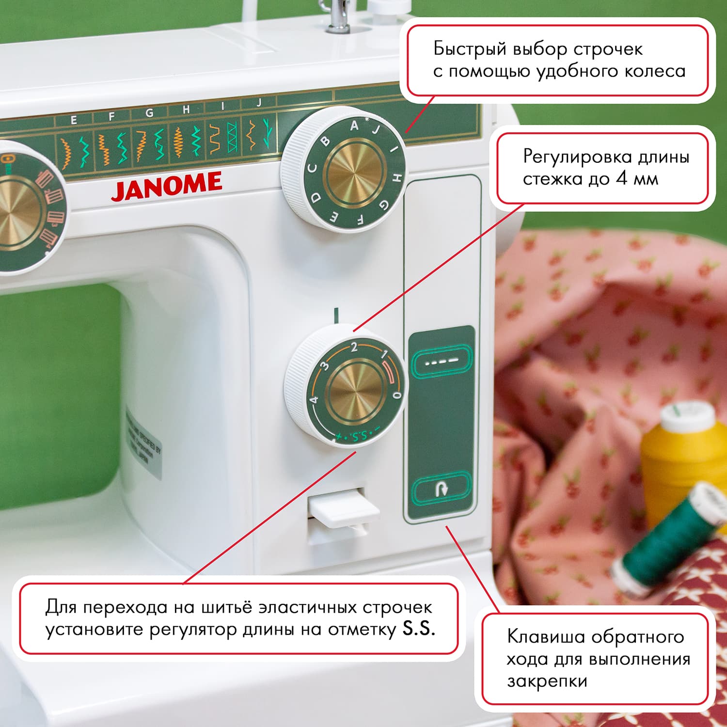 Электромеханическая швейная машина Janome 394 - №3