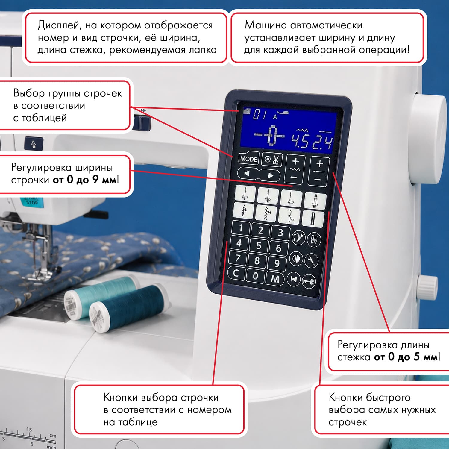 Швейная машина с микропроцессорным управлением Janome Skyline S6 Anniversary Edition - №3