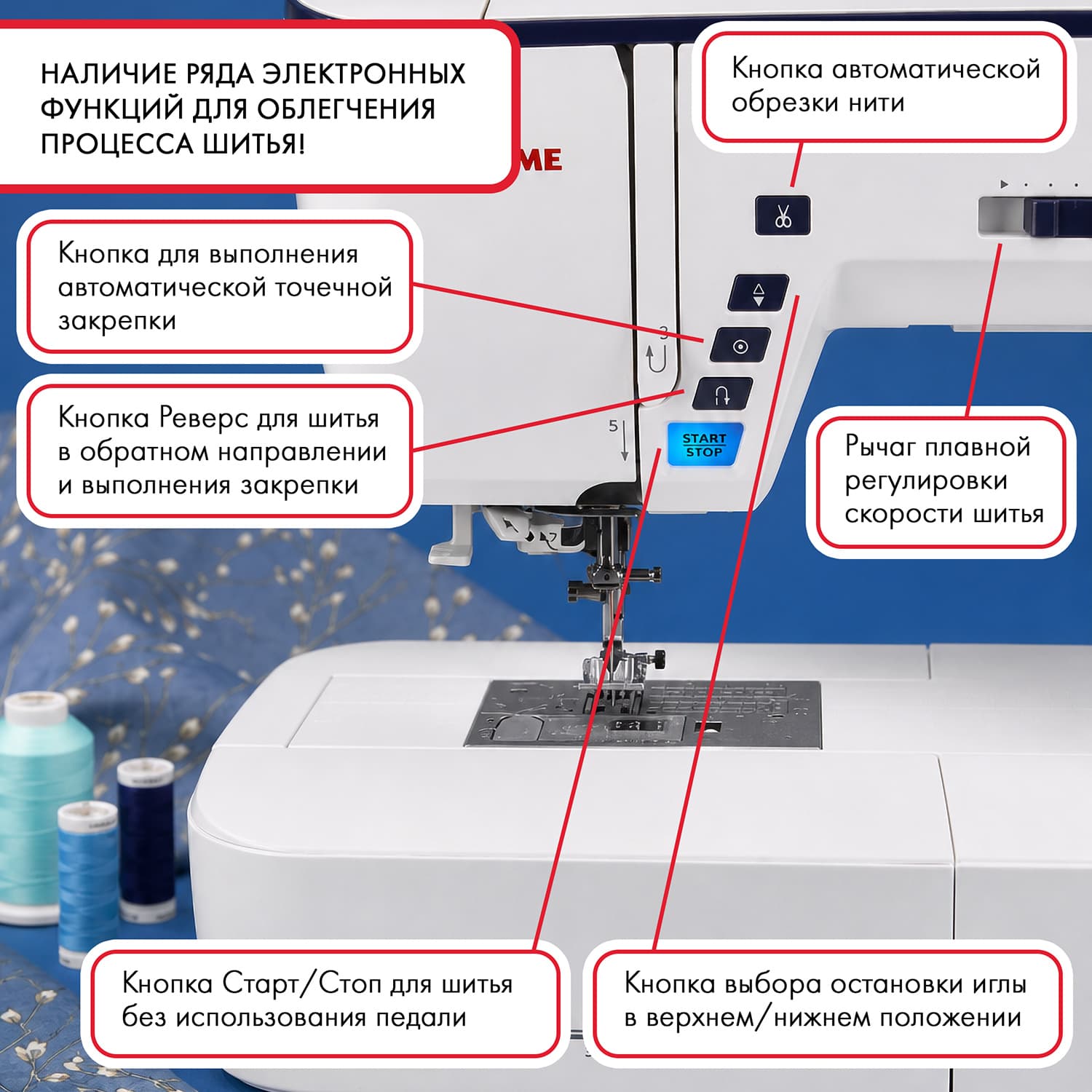 Швейная машина с микропроцессорным управлением Janome Skyline S6 Anniversary Edition - №7