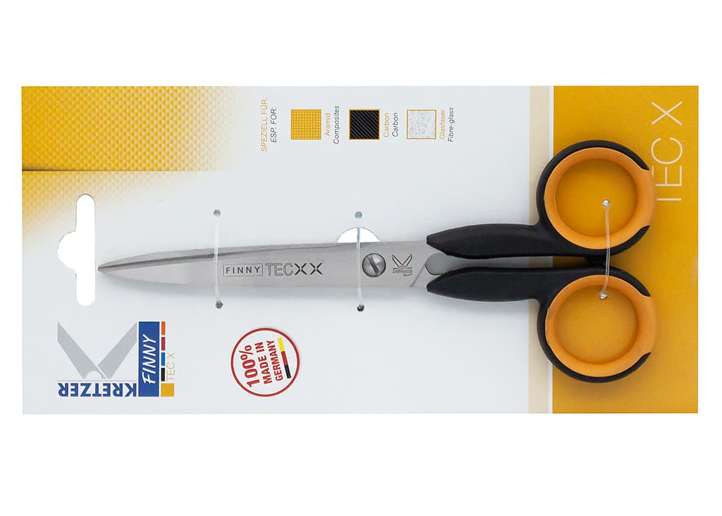 Ножницы FINNY Tec X 15 см прямые для кевлара и стекловолокна, два зубчатых лезвия - №1