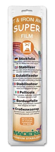 Стабилизатор термоплавящийся перфорированный для эмблем. 5м х 30см Мadeira Super Film
