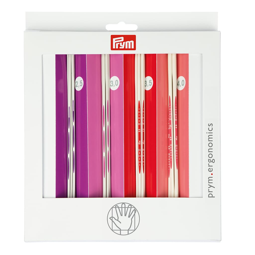 Набор чулочных эргономичных спиц Prym Ergonomics 20см/2,5-4,0мм (4х5шт)