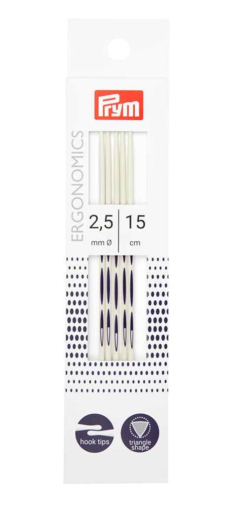 Спицы чулочные эргономичные Prym Ergonomics 15см/2,5мм (5шт)