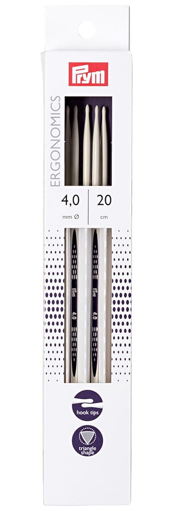 Спицы чулочные эргономичные Prym Ergonomics 20см/4,0мм (5шт)