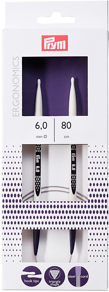 Спицы круговые эргономичные Prym Ergonomics 80см/6,0мм
