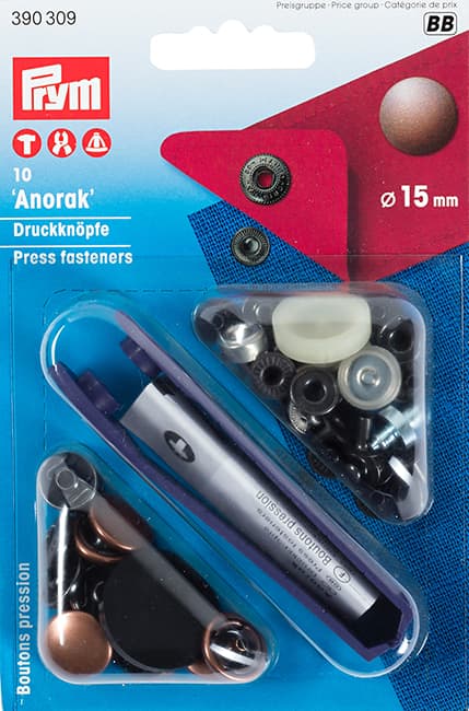 Кнопки "Anorak" медь 15мм (10шт)