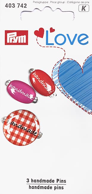 Набор этикеток Prym Love "Handmade" для пришивания, красный