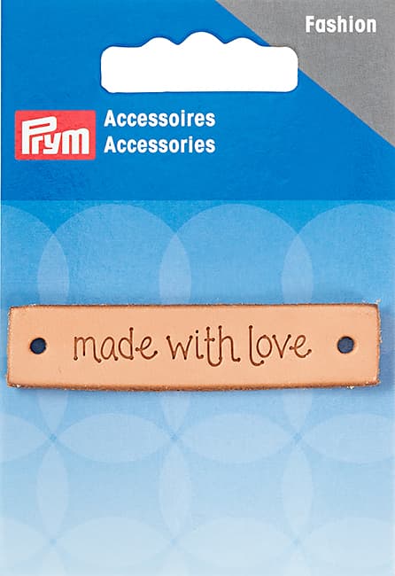 Этикетка "Made With Love" прямоугольная, кожаная
