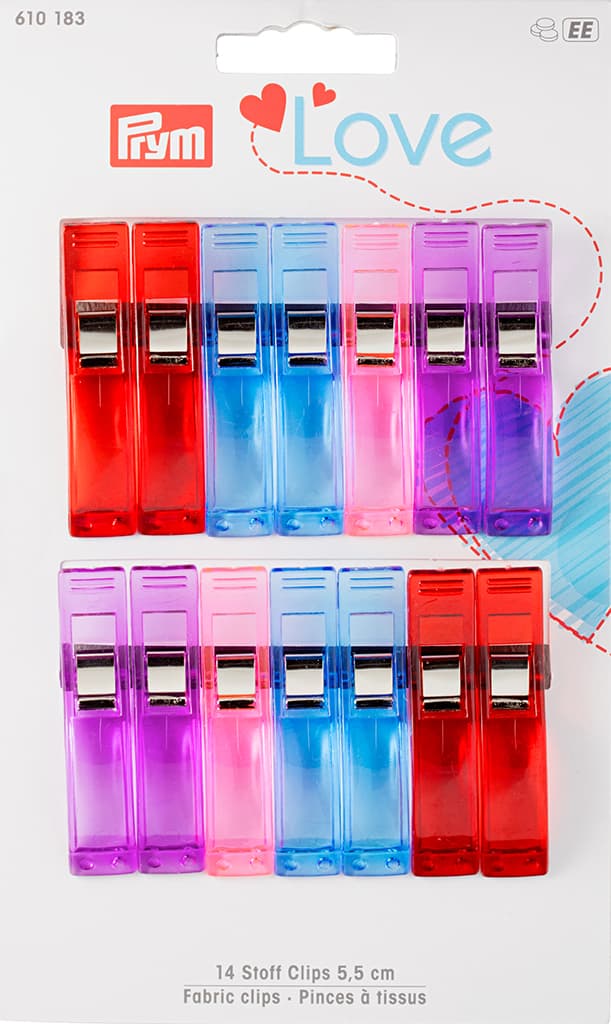 Прищепки большие Prym Love для работы с тканями, 5,5 см, 14 шт