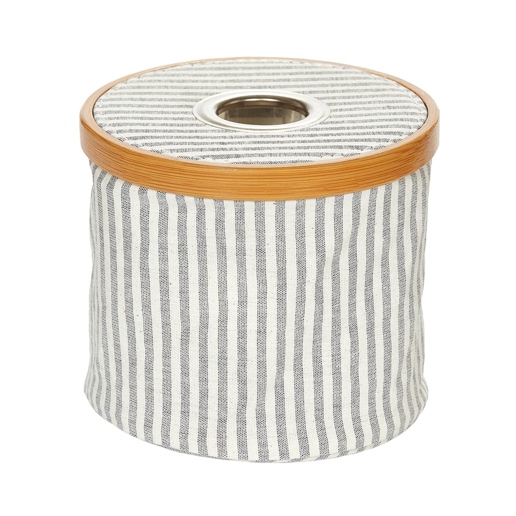 Футляр-держатель для пряжи (13,5х16), ткань/бамбук, серая полоска