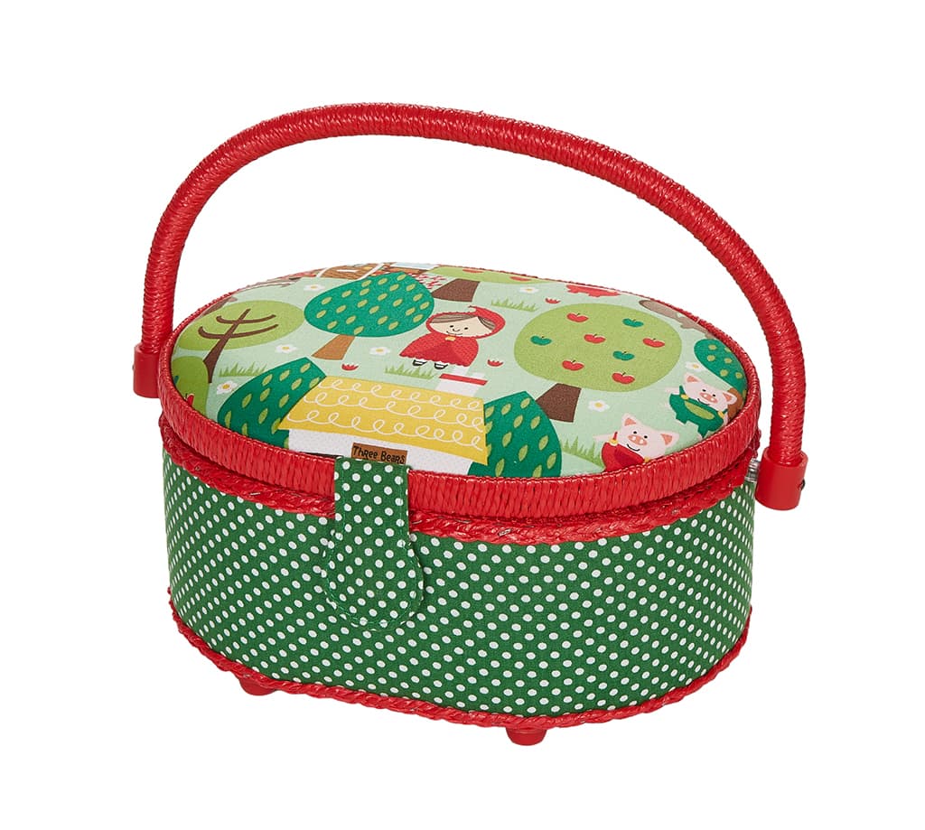 Шкатулка, обтянутая тканью, овальная (28х18,5х11,5), детская со сказочным принтом - №1