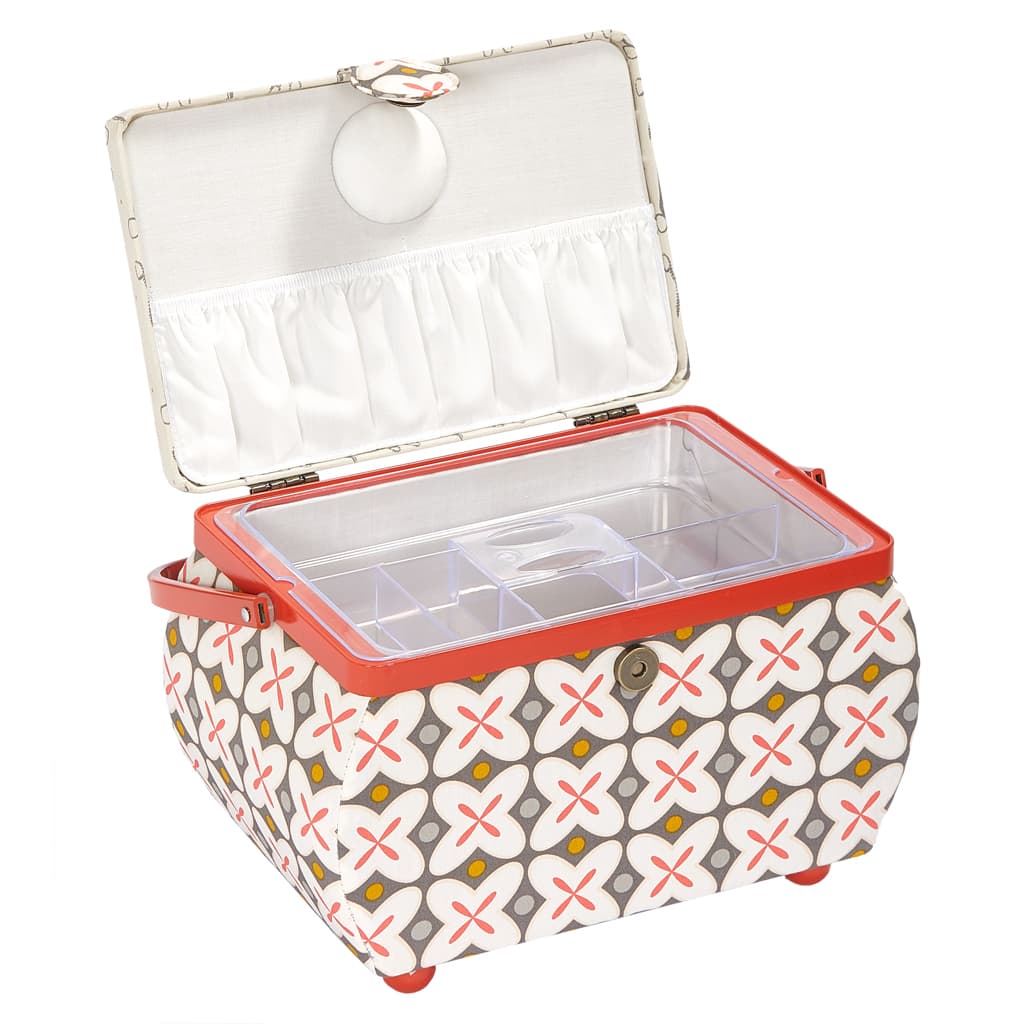 Шкатулка, обтянутая тканью (27х16х17), красная в стиле ретро - №2