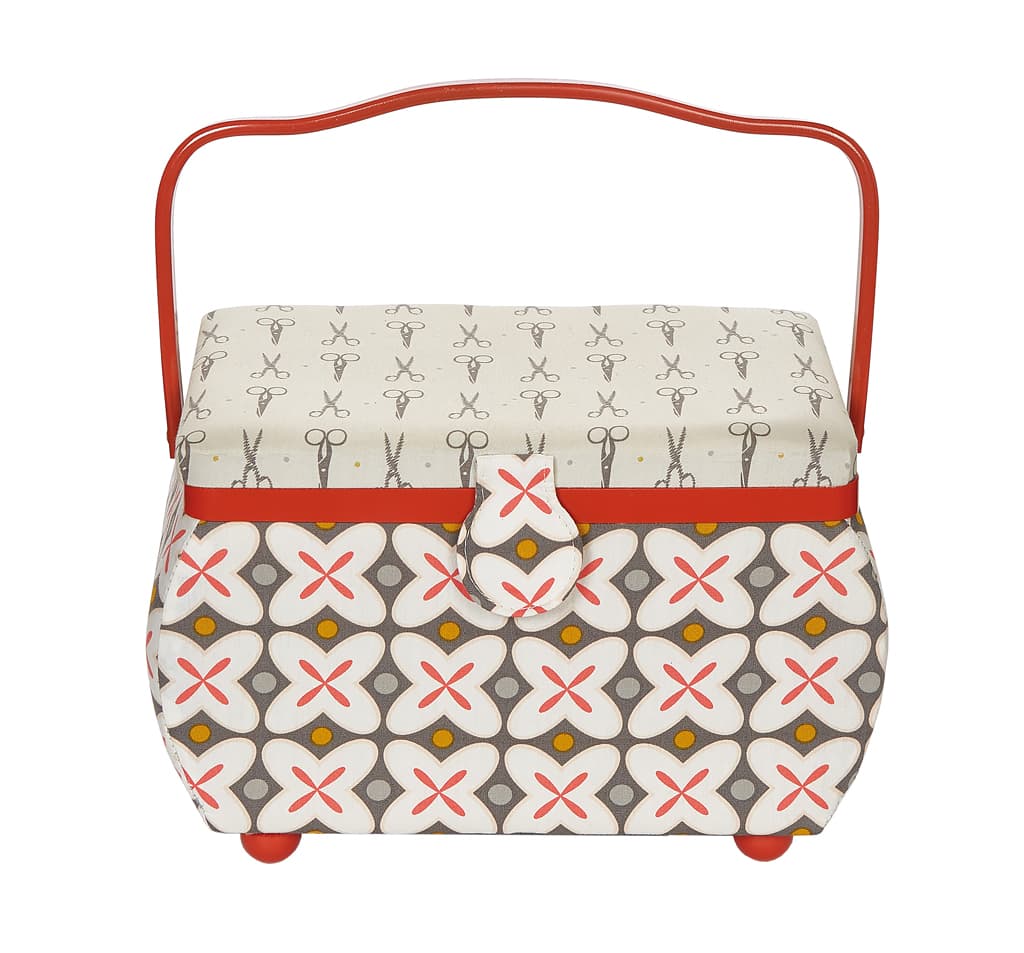 Шкатулка, обтянутая тканью (27х16х17), красная в стиле ретро