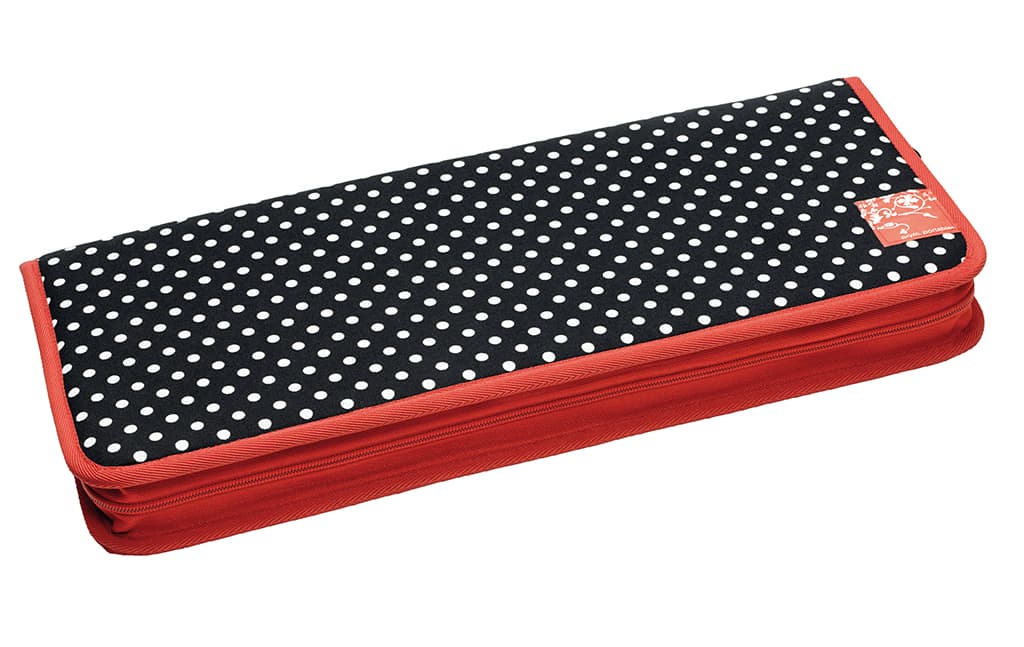 Органайзер для спиц (43х20), черный в белый горох