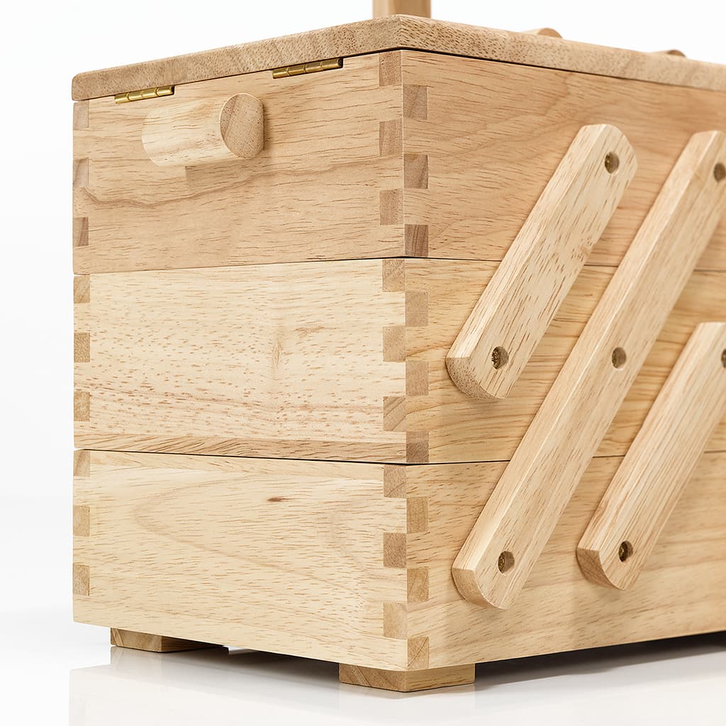 Шкатулка для рукоделия M (36х19х28), дерево светлое - №1