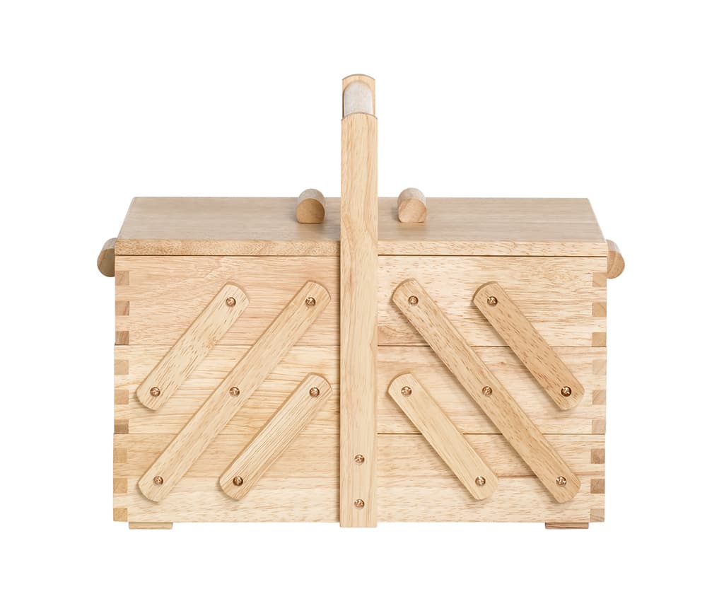 Шкатулка для рукоделия M (36х19х28), дерево светлое