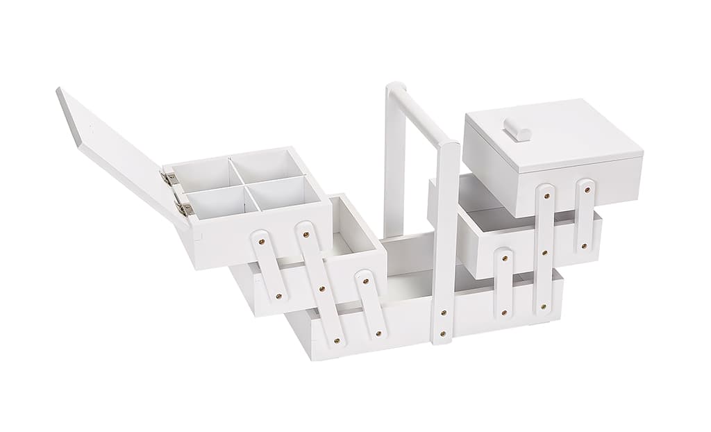 Шкатулка для рукоделия M (36х19х28), дерево, белая - №2