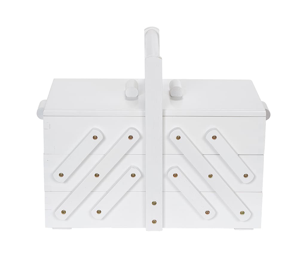 Шкатулка для рукоделия M (36х19х28), дерево, белая