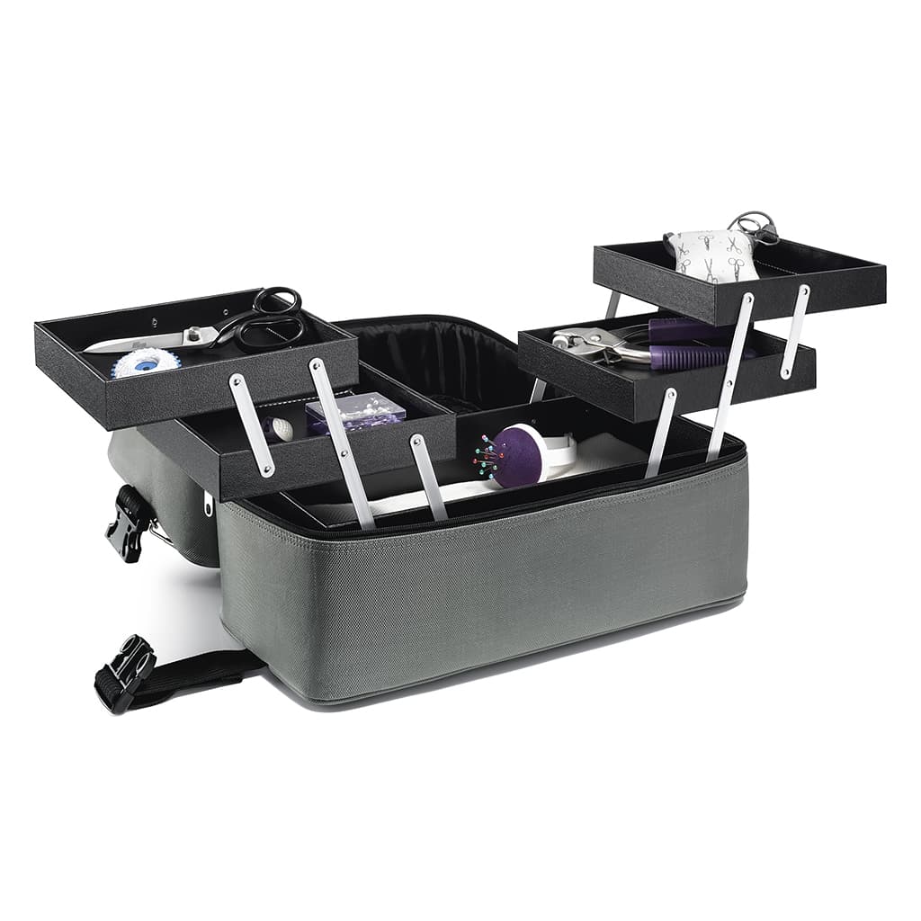 Кейс для рукоделия Deluxe L с выдвижными ярусами (44,5х23х21,5), антрацитовый - №1