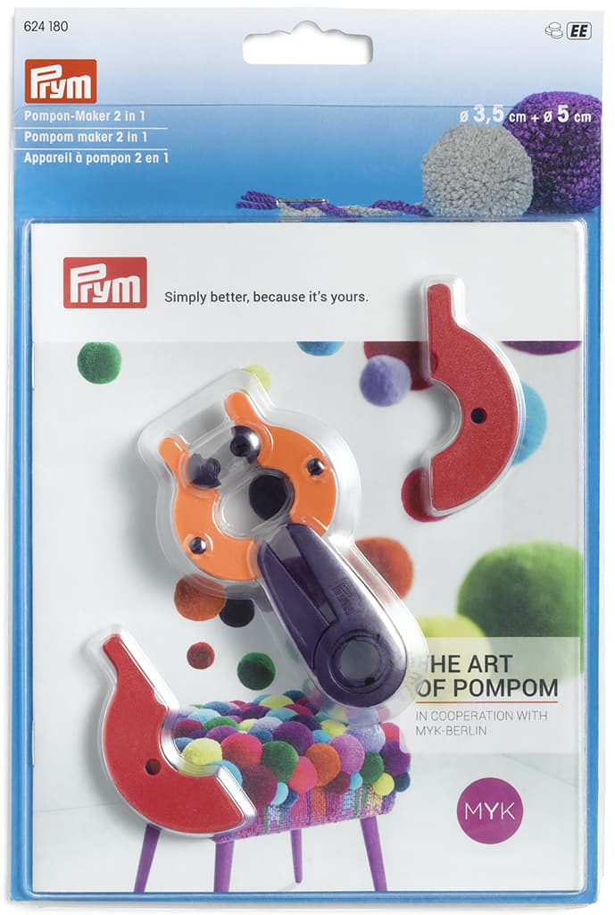 Приспособление для изготовления помпонов 2 в 1, 3,5см+5см